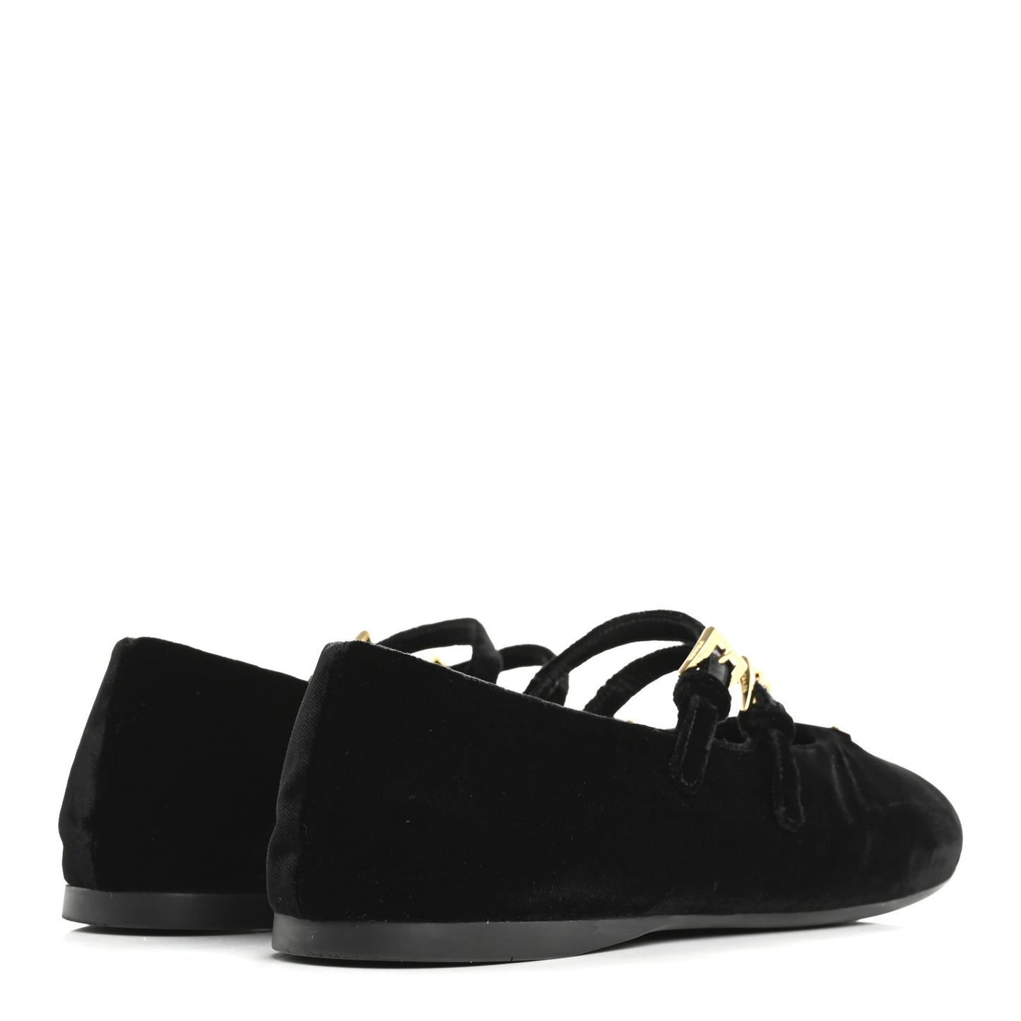 Velvet Ballerina Flats 38 Black
