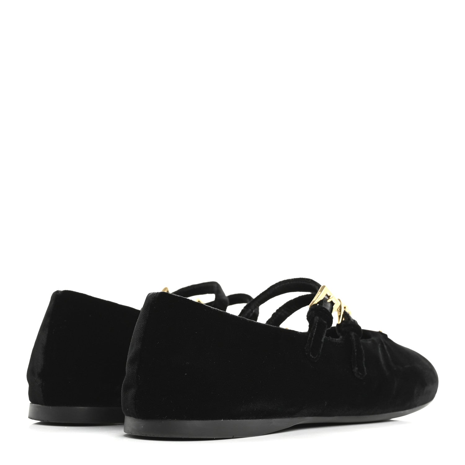 Prada Velvet Ballerina Flats 38 Black 5 of 9