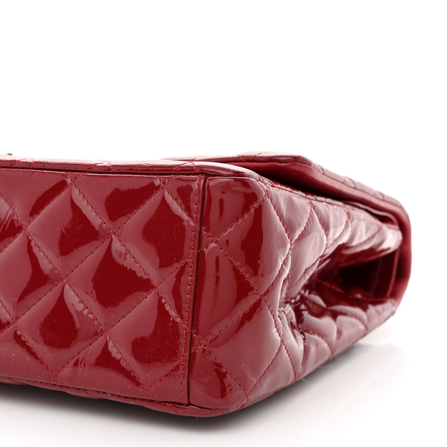 Patent Quilted Maxi Double Flap Red