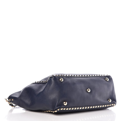 Valentino Garavani Vitello Medium Rockstud Tote Marine 5 of 12