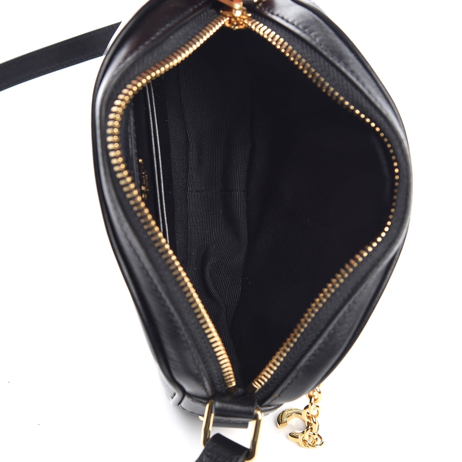 Celine Calfskin Quilted Small C Charm Bag Black 5 of 8