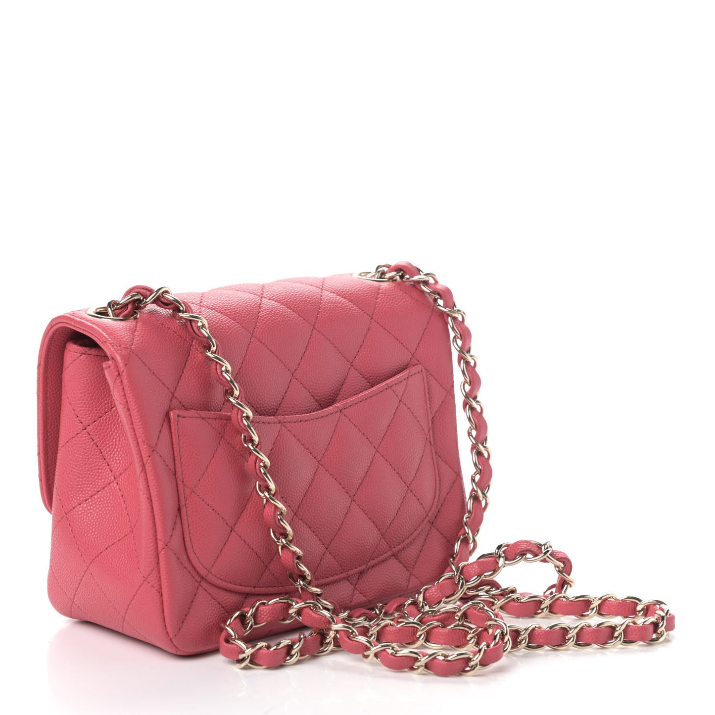 Caviar Quilted Mini Square Flap Pink