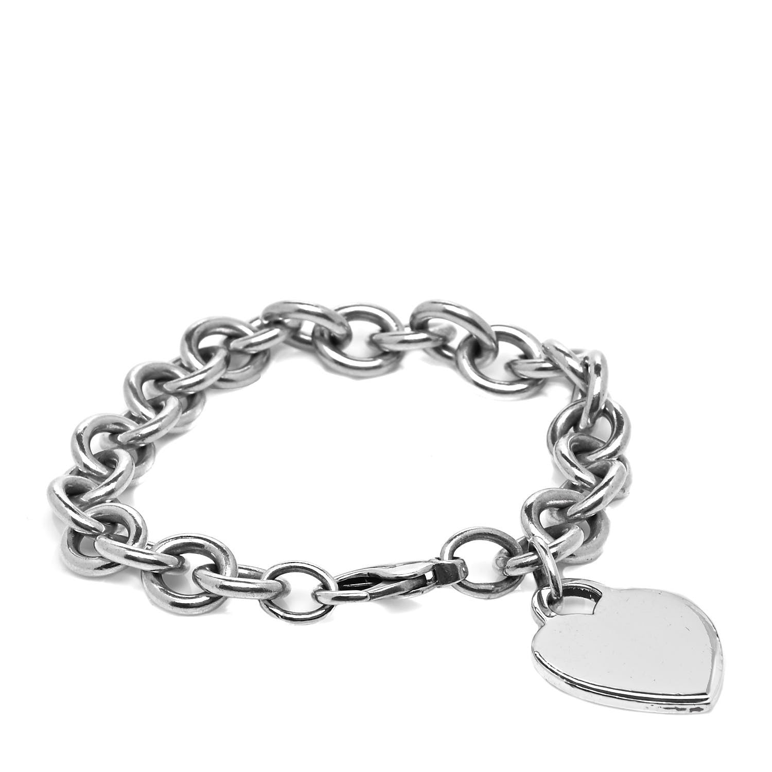 Tiffany Sterling Silver Heart Tag Charm Bracelet 1 of 5