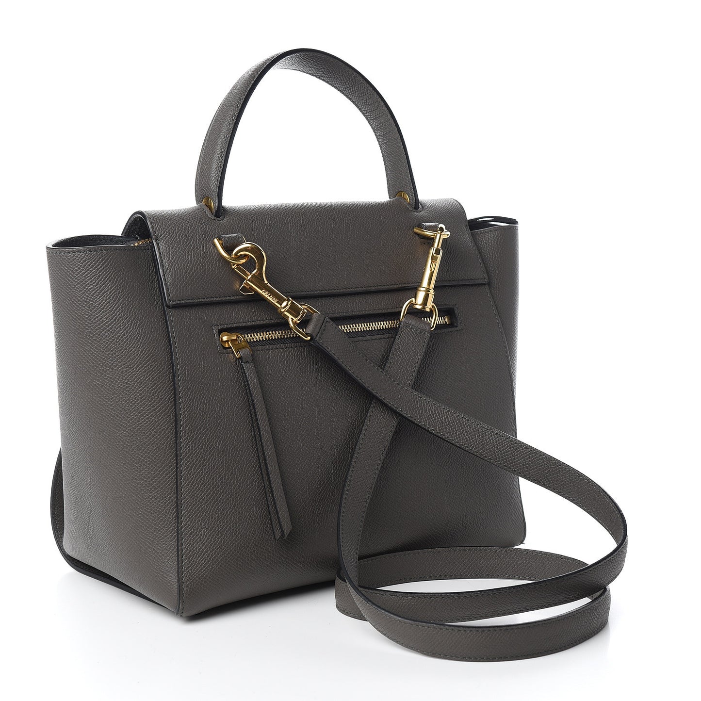 Grained Calfskin Micro Belt Bag Grey