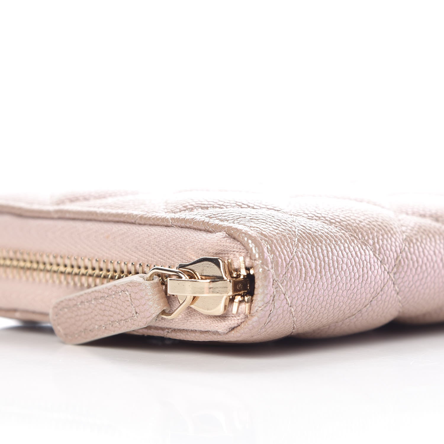 Chanel Iridescent Caviar Quilted Long Zip Around Wallet Beige 9 of 12