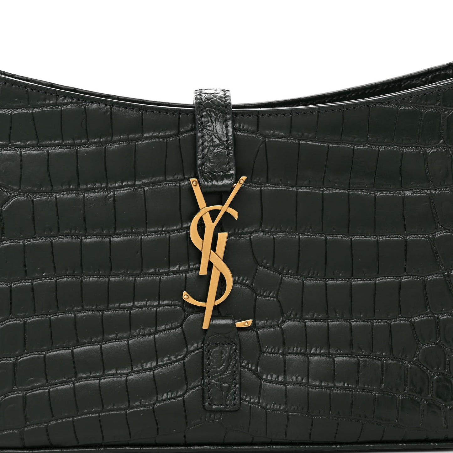 Calfskin Crocodile Embossed LE 5 A 7 Hobo New Vert Fonce