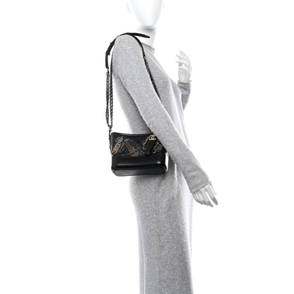Chanel Aged Calfskin Quilted Charms Small Gabrielle Hobo Black 2 of 11