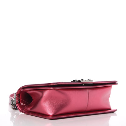 Chanel Metallic Patent Calfskin Quilted Medium Boy Flap Pink 5 of 9