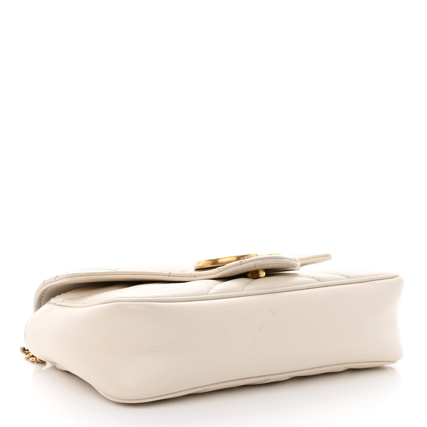 Calfskin Matelasse Super Mini GG Marmont Shoulder Bag White