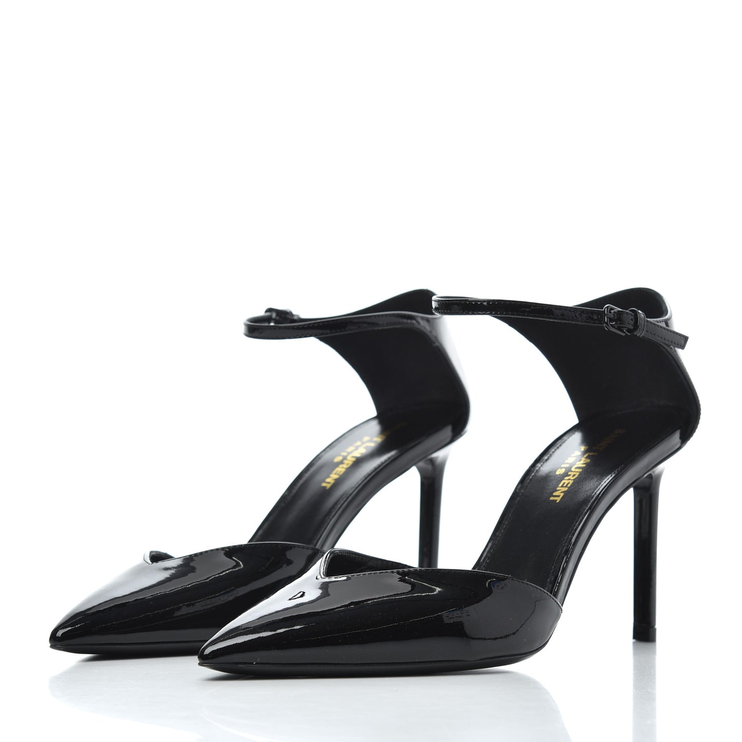 Patent Anja 85 Ankle Strap Pointed Pumps 38 Black