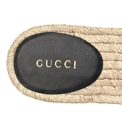 Gucci Nappa Matelasse GG Marmont Espadrille Slide Sandals 36.5 Black 7 of 9