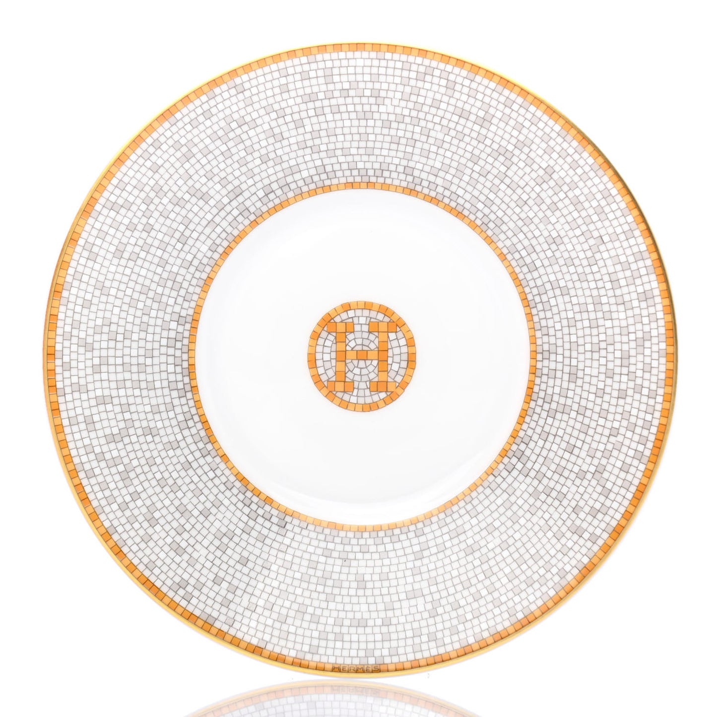 Porcelain Mosaique Au 24 Porcelain Tea Cup and Saucer Set of 2 Gold