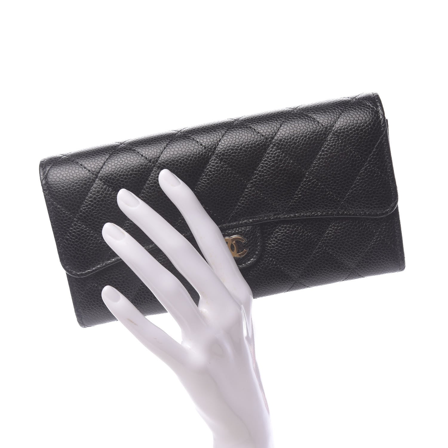 Chanel Caviar Quilted Large Flap Wallet Black 2 of 9