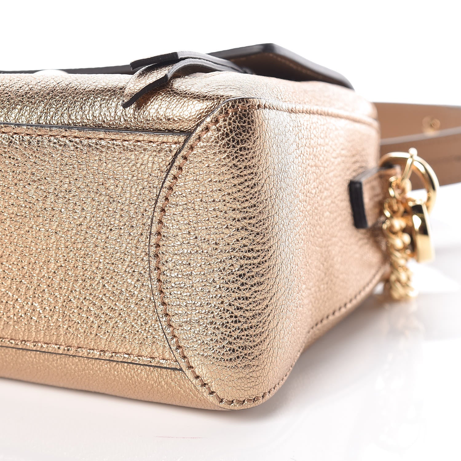 Chloe Metallic Calfskin Mini Faye Day Shoulder Bag Gold 10 of 10