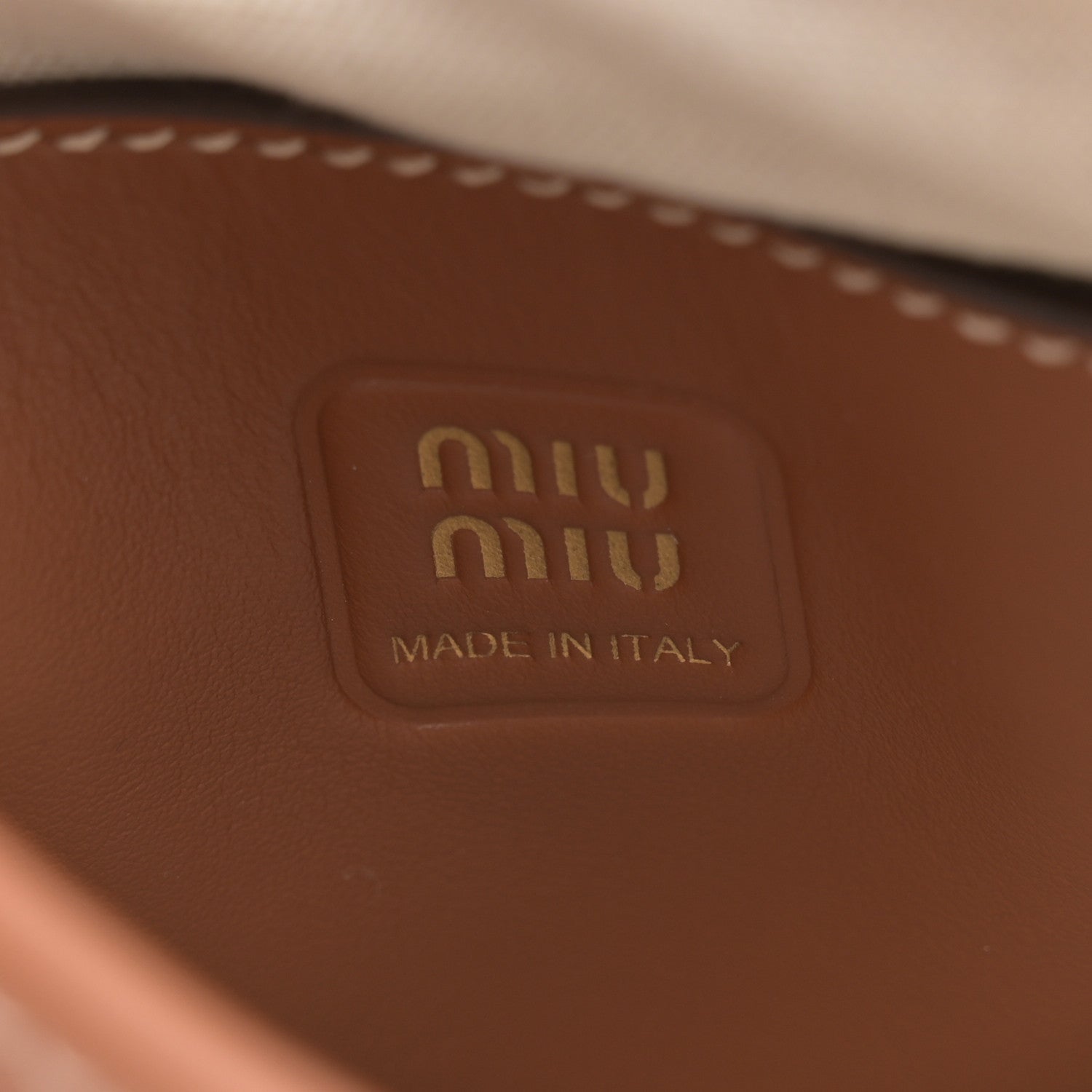 Miu Miu Nappa Mini Ivy Bag Cognac 6 of 10