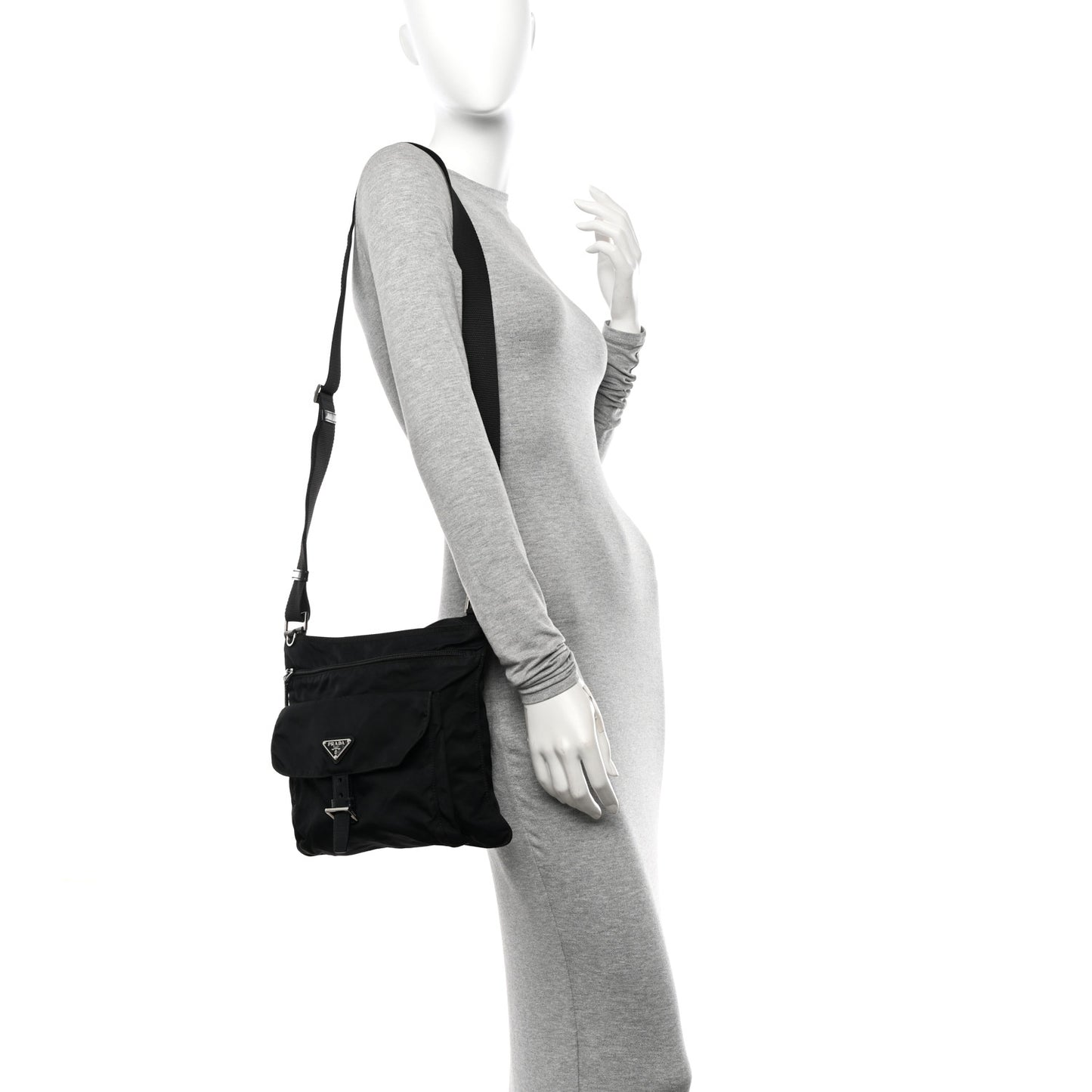 Tessuto Nylon Messenger Bag Black
