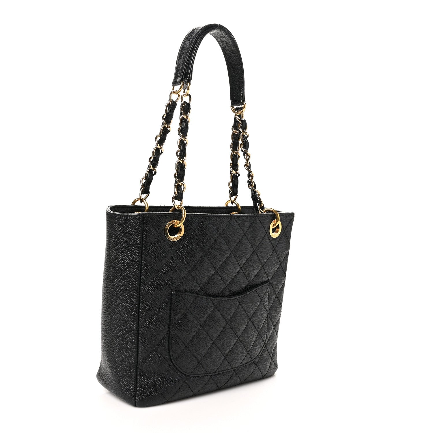 Chanel Caviar Quilted Petit Shopping Tote PST Black 3 of 10