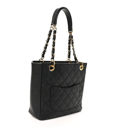 Chanel Caviar Quilted Petit Shopping Tote PST Black 3 of 10