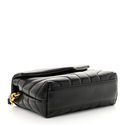 Saint Laurent Calfskin Y Quilted Monogram Toy Loulou Crossbody Bag Black 4 of 12