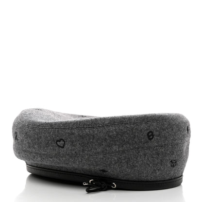 Hermes Cashmere Lambskin Saint-Honore Charms Beret 57 Charbon 5 of 8