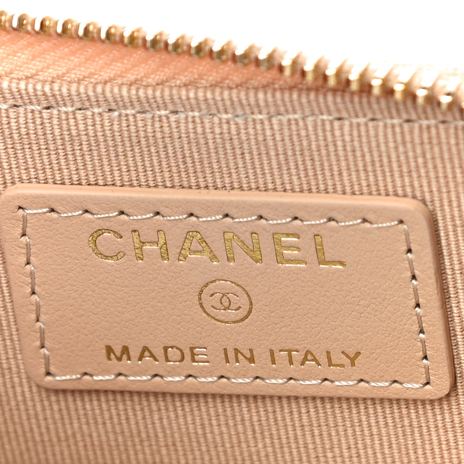Chanel Caviar Quilted Zip Around Coin Purse Beige 6 of 12