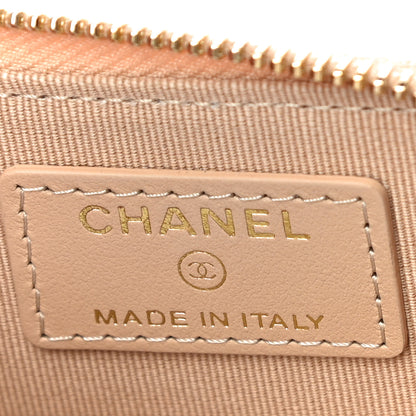 Chanel Caviar Quilted Zip Around Coin Purse Beige 6 of 12