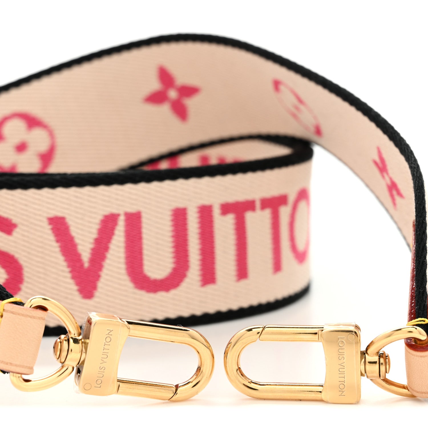 Louis Vuitton Jacquard Shoulder Strap Black White Pink 1807693