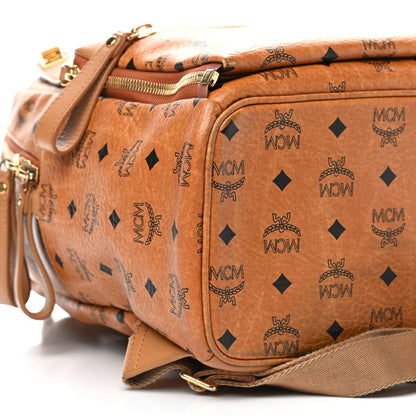 MCM Visetos Studded Medium Dual Stark Backpack Cognac 7 of 8