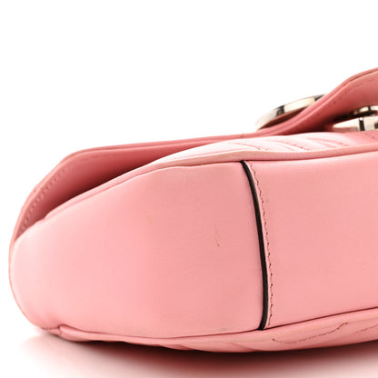Gucci Calfskin Matelasse Mini GG Marmont Shoulder Bag Wild Rose 9 of 13