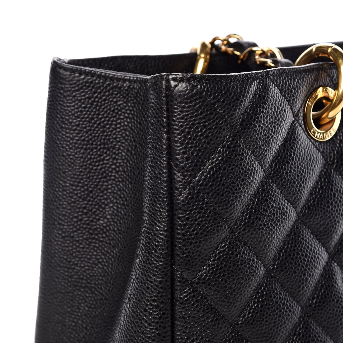 Caviar Quilted Grand Shopping Tote GST Black