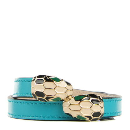 Bulgari Calfskin Serpenti Forever Multi-coiled Bracelet M Aquarelle Turquoise 2 of 13