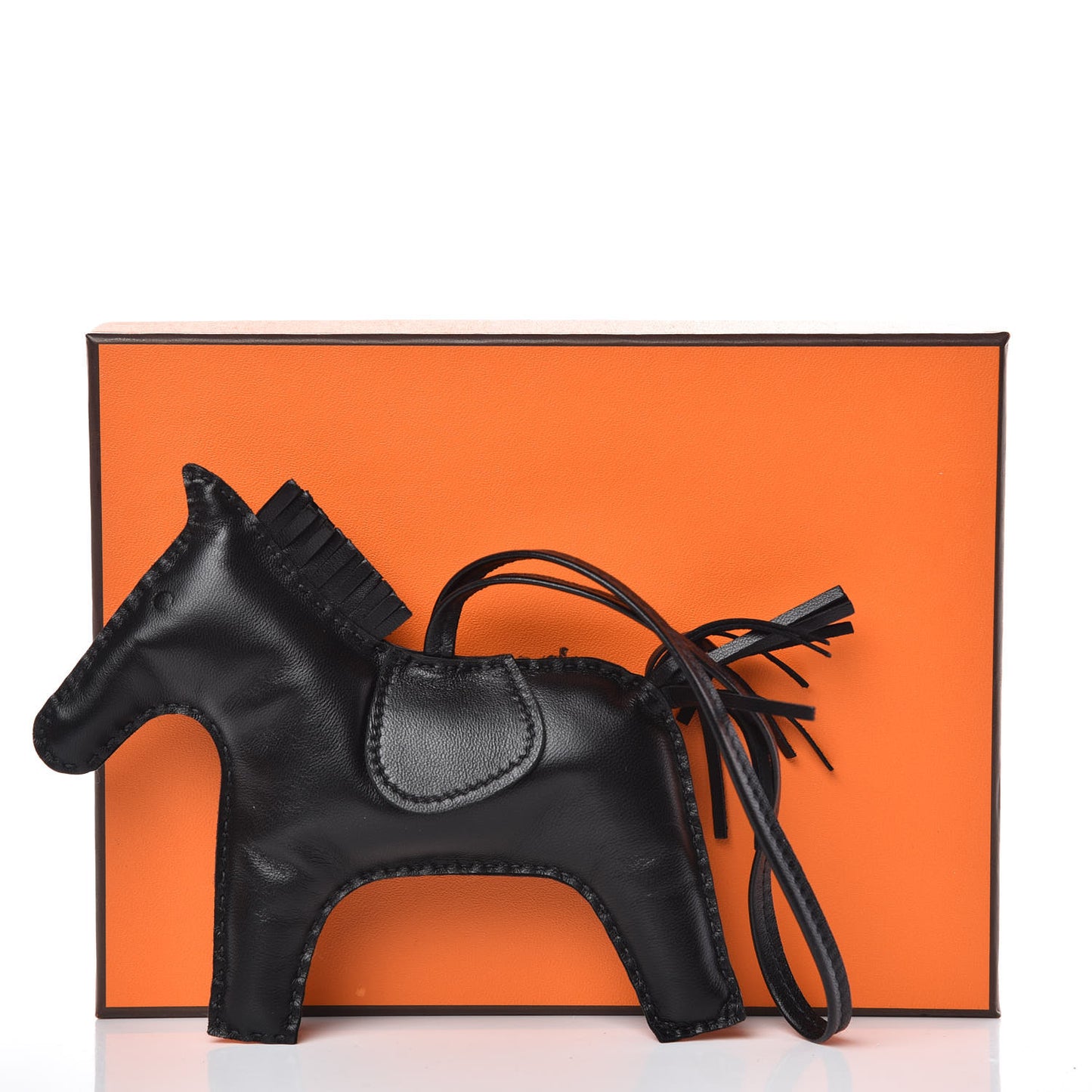 Milo Lambskin Grigri Rodeo Horse Bag Charm GM So Black