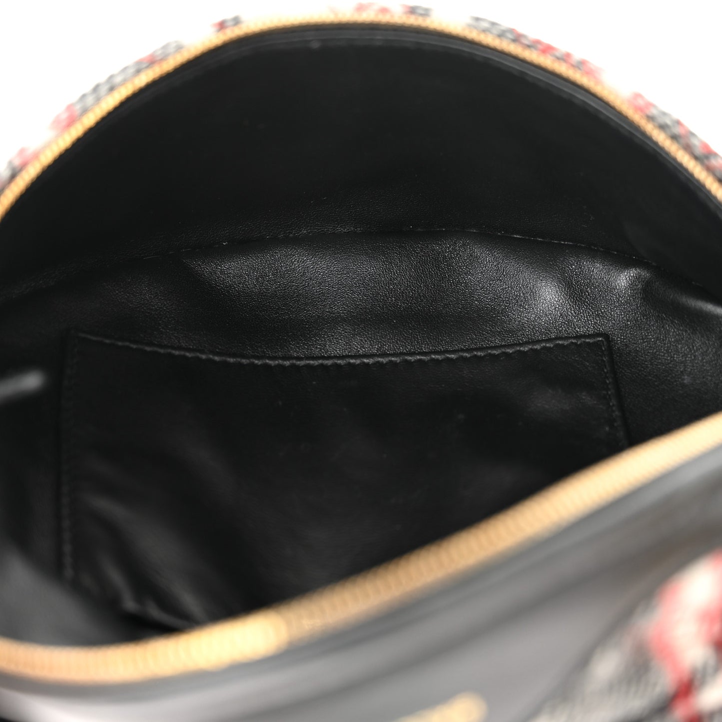 Wool Plaid Diagonal Allover Logo Matelasse XS Souvenir Belt Bag Black White Red