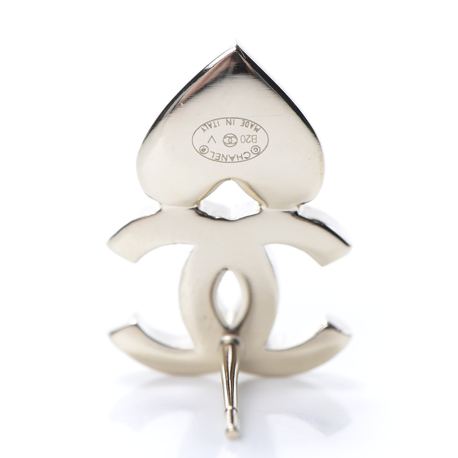 Chanel Crystal Pearl Charming Winter CC Star Heart Earrings Gold 4 of 5
