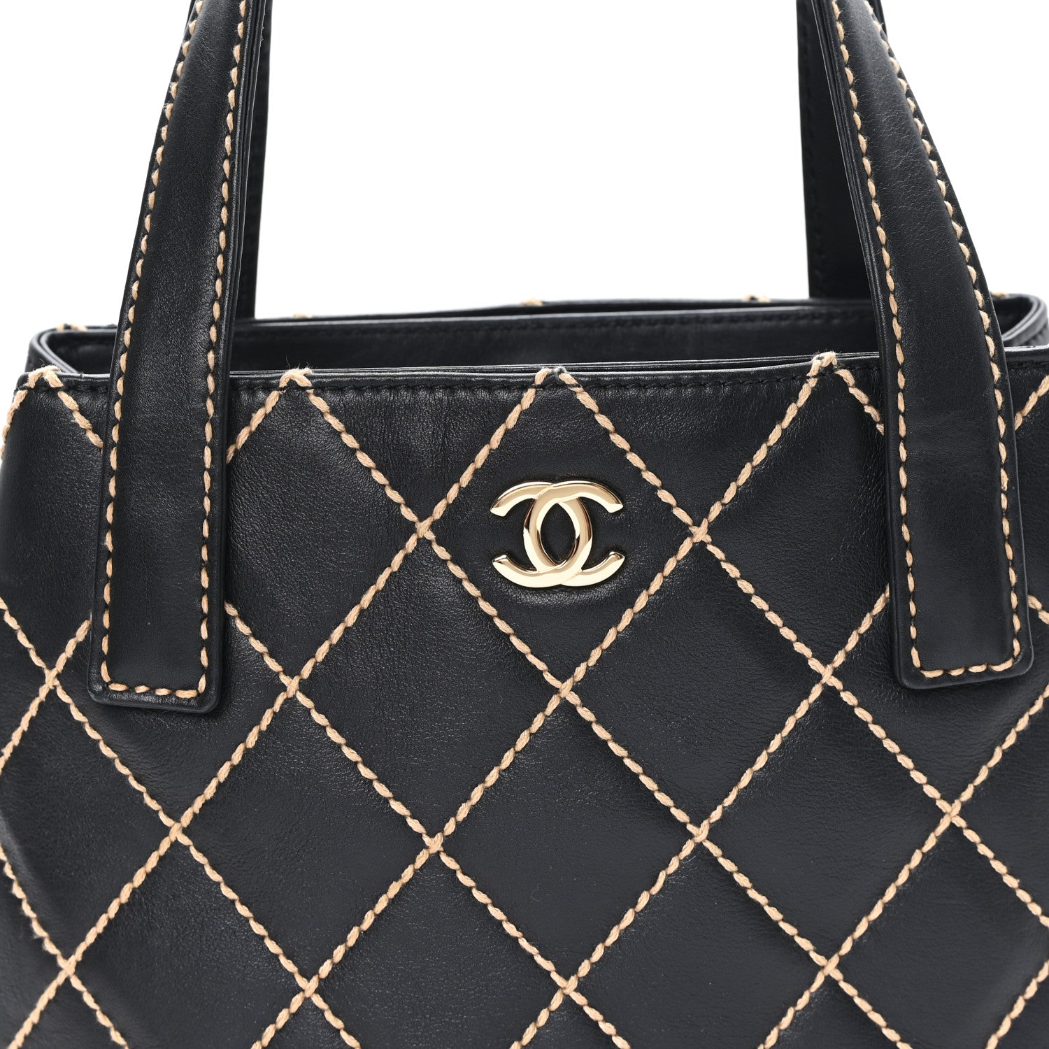 Chanel Calfskin Wild Stitch Tote Black 7 of 9