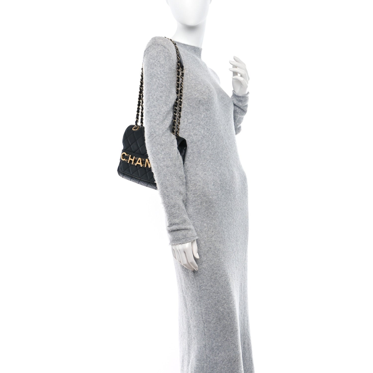 Chanel Calfskin Quilted Enchained Flap Black 2 of 11