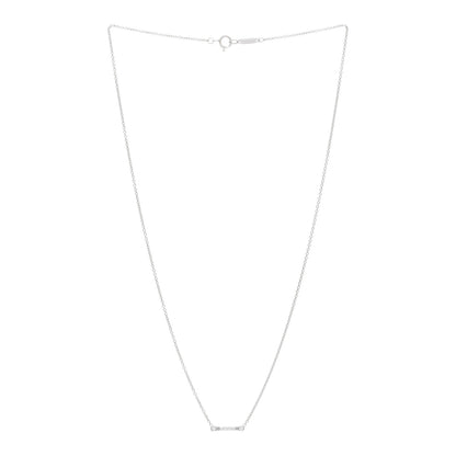 Tiffany Platinum Diamond Fleur de Lis Key Bar Pendant Necklace 3 of 5