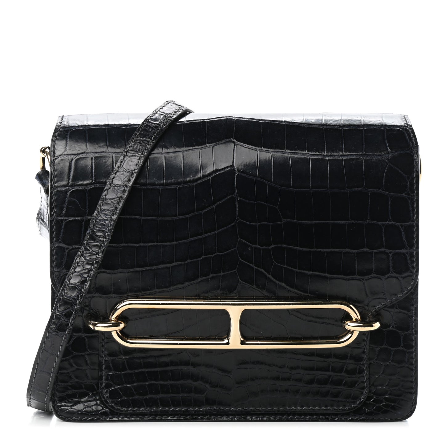 Shiny Niloticus Crocodile Sac Roulis 23 Bleu Marine