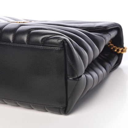 Saint Laurent Calfskin Y Quilted Monogram Medium Loulou Chain Satchel Black 6 of 9