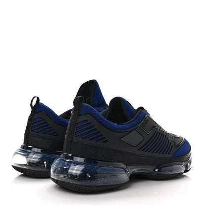 Prada Rubber Knit Fabric Mesh Mens Cloudbust Air Sport Sneakers 8 Blue Black 4 of 9