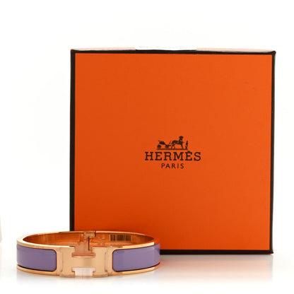 Hermes Enamel Narrow Clic Clac H Bracelet PM Lilas 5 of 5