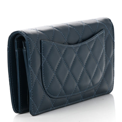 Chanel Lambskin Quilted Yen Wallet Blue 3 of 9