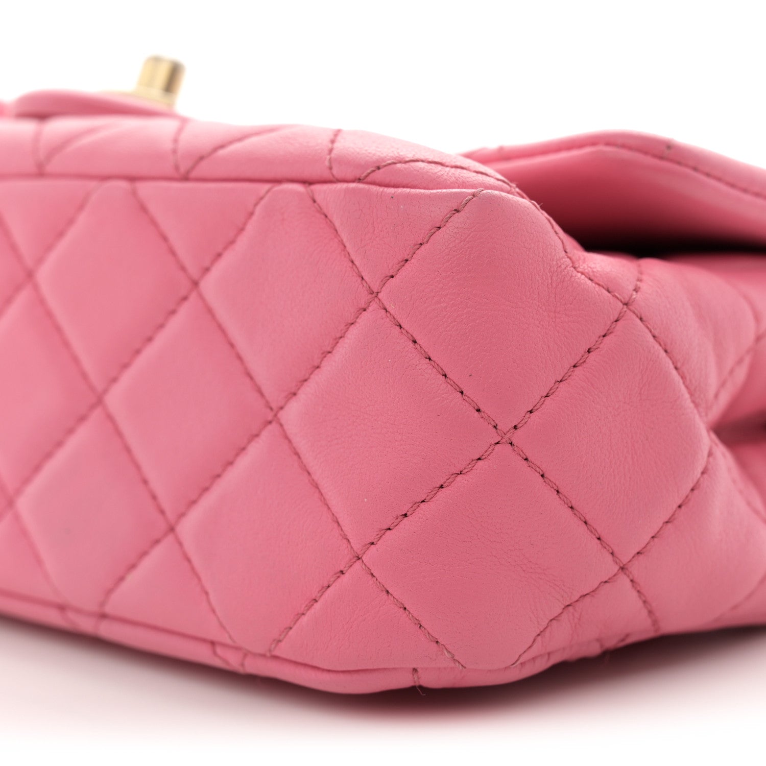 Chanel Lambskin Resin Quilted Mini Rectangular Pearl Samba Flap Pink 11 of 12