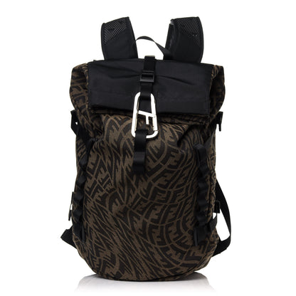 Fendi X SARAH COLEMAN Fabric Jacquard FF Vertigo Ferrino Ripstop Backpack Tobacco Moro Black 1 of 10