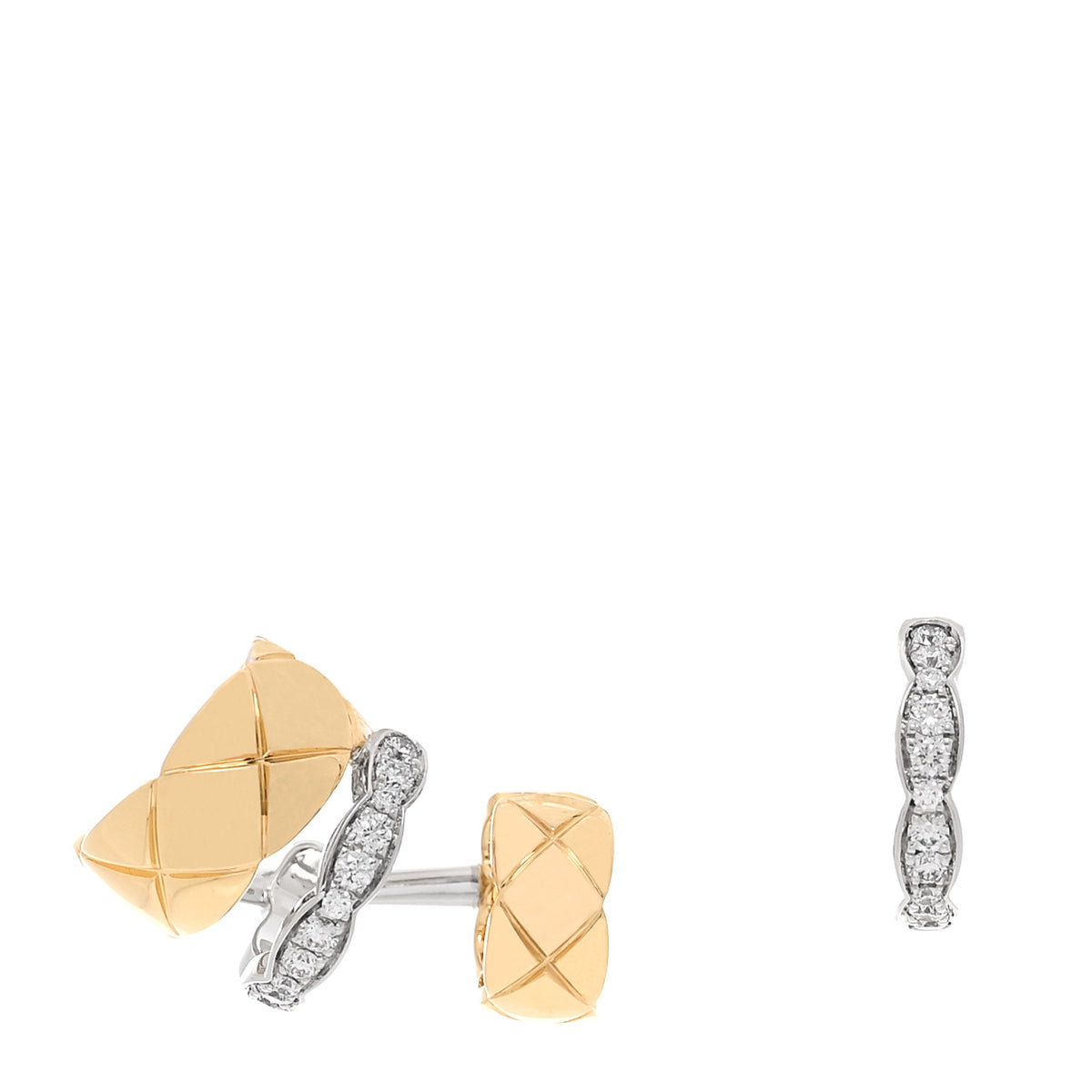 18K Yellow White Gold Diamond Coco Crush Earrings