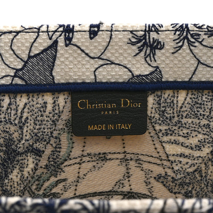 Christian Dior Canvas Embroidered Large Around The World Book Tote Blue 6 of 11