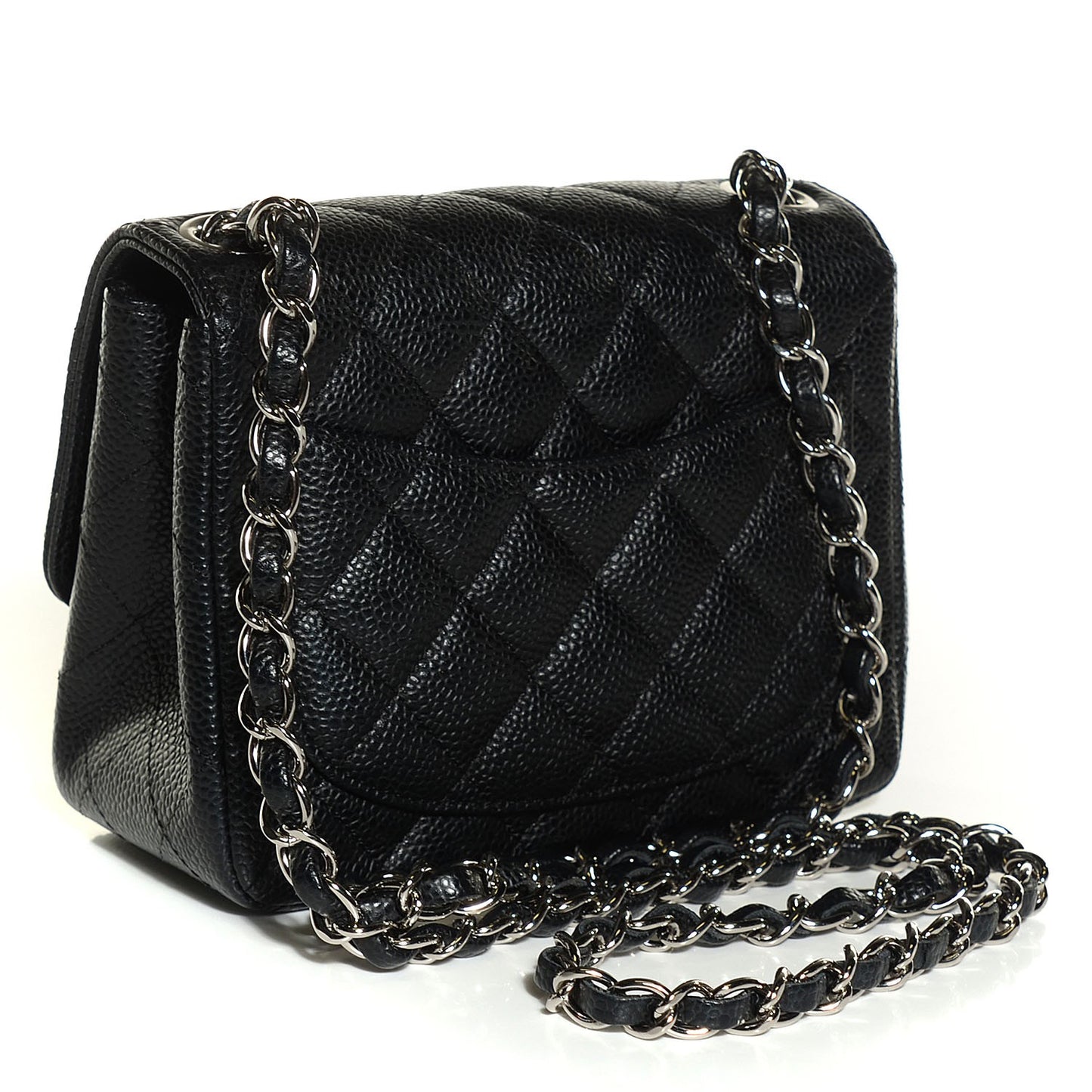Caviar Quilted Mini Square Flap Black