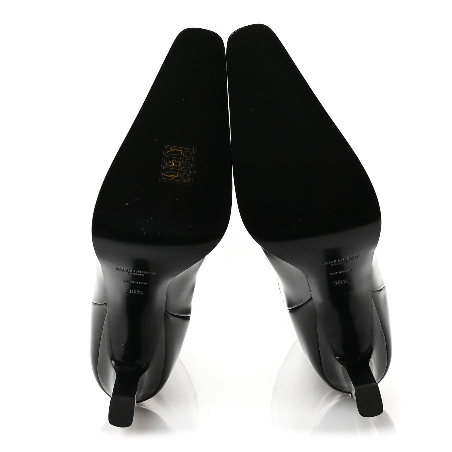 Saint Laurent Vitello Marilyn Nina 95 Knee High Boots 38.5 Black 6 of 10