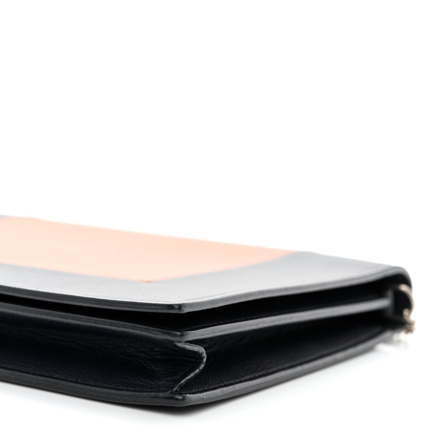 Smooth Lambskin Frame Evening Chain Clutch Terracotta Navy