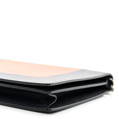 Celine Smooth Lambskin Frame Evening Chain Clutch Terracotta Navy 9 of 9